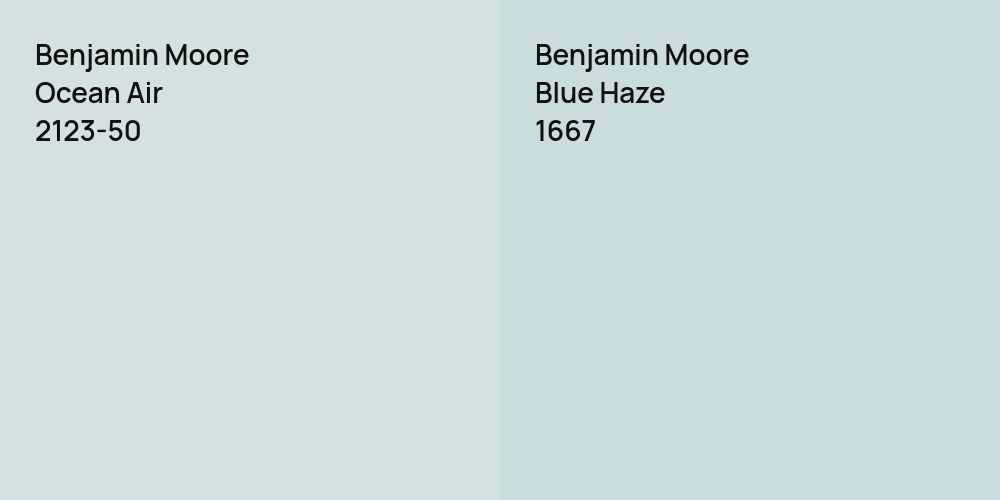 Benjamin Moore Ocean Air vs. Benjamin Moore Blue Haze