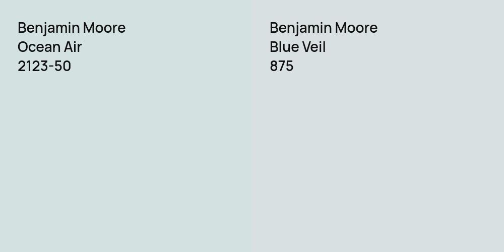 Benjamin Moore Ocean Air vs. Benjamin Moore Blue Veil