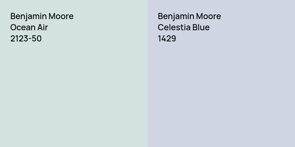 Benjamin Moore Ocean Air vs. Benjamin Moore Celestia Blue