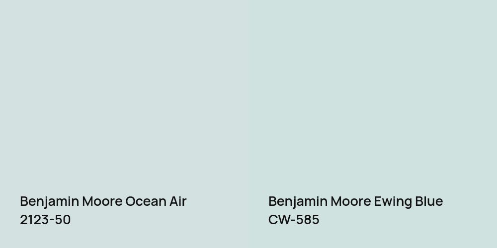 Benjamin Moore Ocean Air vs. Benjamin Moore Ewing Blue