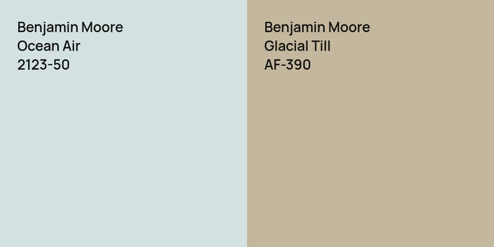 Benjamin Moore Ocean Air vs. Benjamin Moore Glacial Till