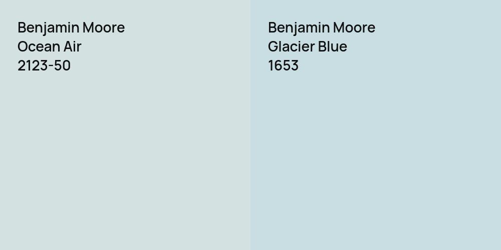 Benjamin Moore Ocean Air vs. Benjamin Moore Glacier Blue