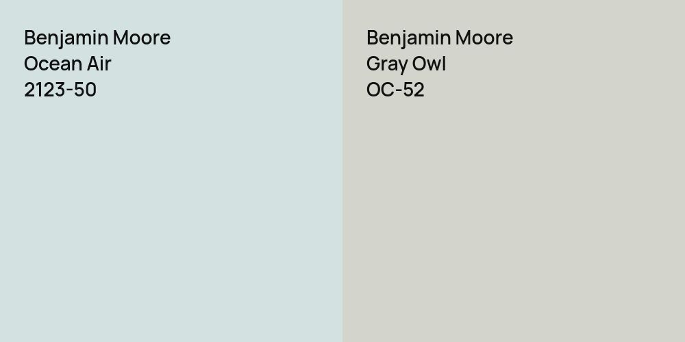 Benjamin Moore Ocean Air vs. Benjamin Moore Gray Owl