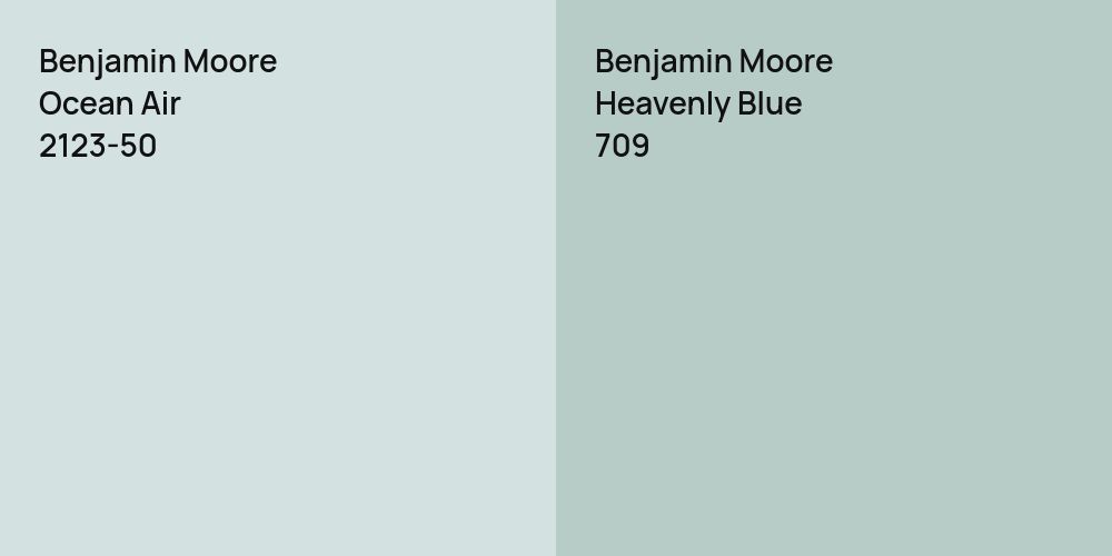 Benjamin Moore Ocean Air vs. Benjamin Moore Heavenly Blue