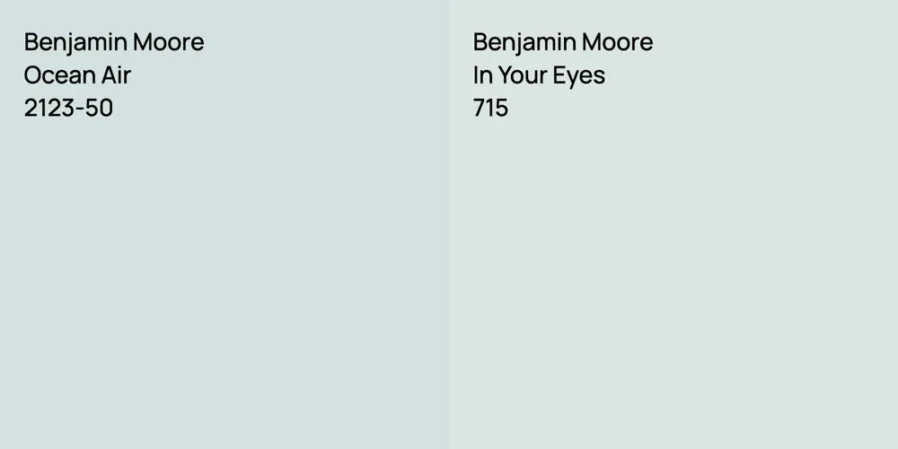 Benjamin Moore Ocean Air vs. Benjamin Moore In Your Eyes