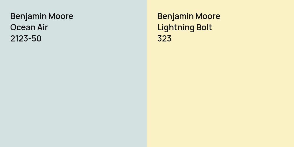 Benjamin Moore Ocean Air vs. Benjamin Moore Lightning Bolt