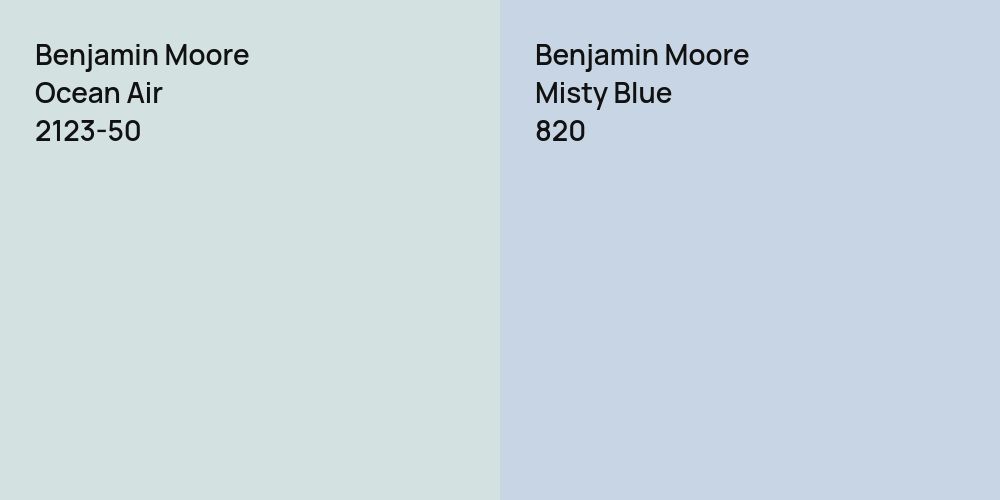 Benjamin Moore Ocean Air vs. Benjamin Moore Misty Blue