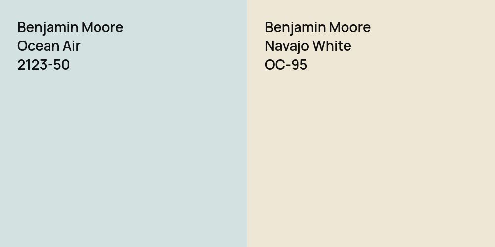 Benjamin Moore Ocean Air vs. Benjamin Moore Navajo White