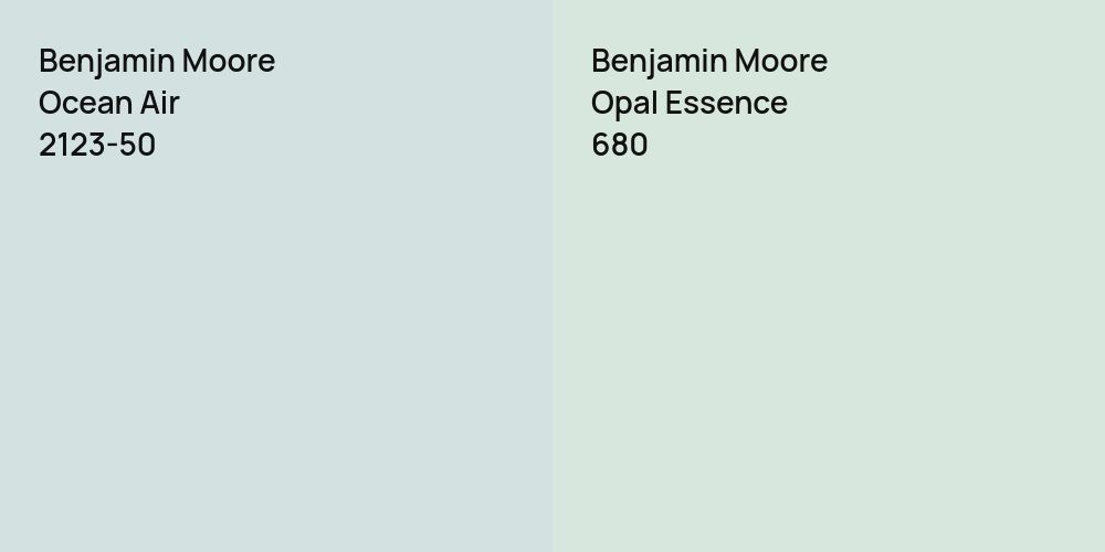 Benjamin Moore Ocean Air vs. Benjamin Moore Opal Essence