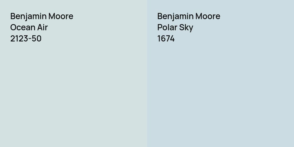 Benjamin Moore Ocean Air vs. Benjamin Moore Polar Sky