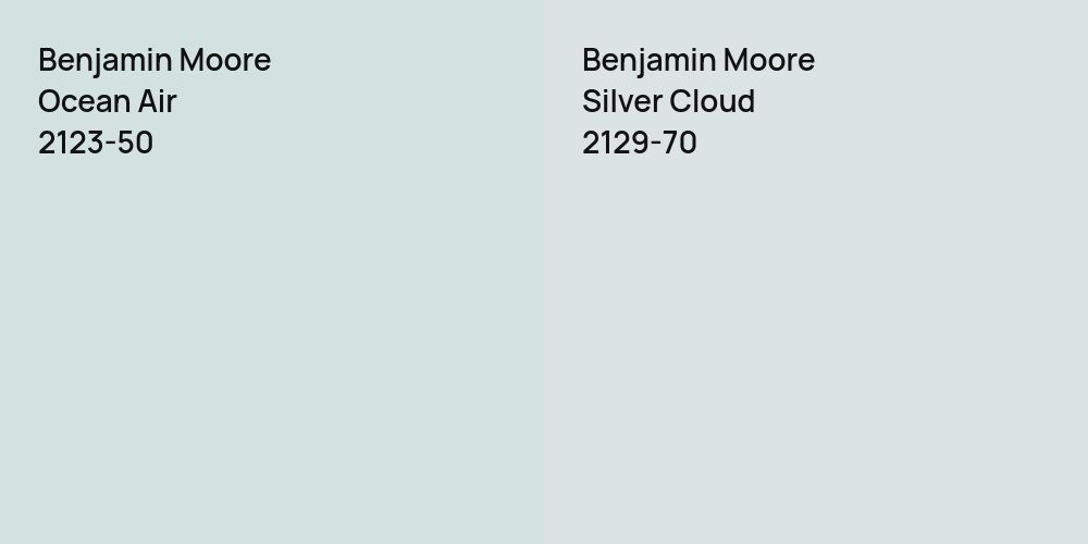 Benjamin Moore Ocean Air vs. Benjamin Moore Silver Cloud