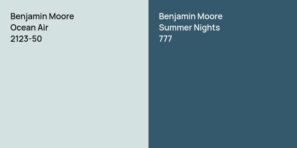 Benjamin Moore Ocean Air vs. Benjamin Moore Summer Nights