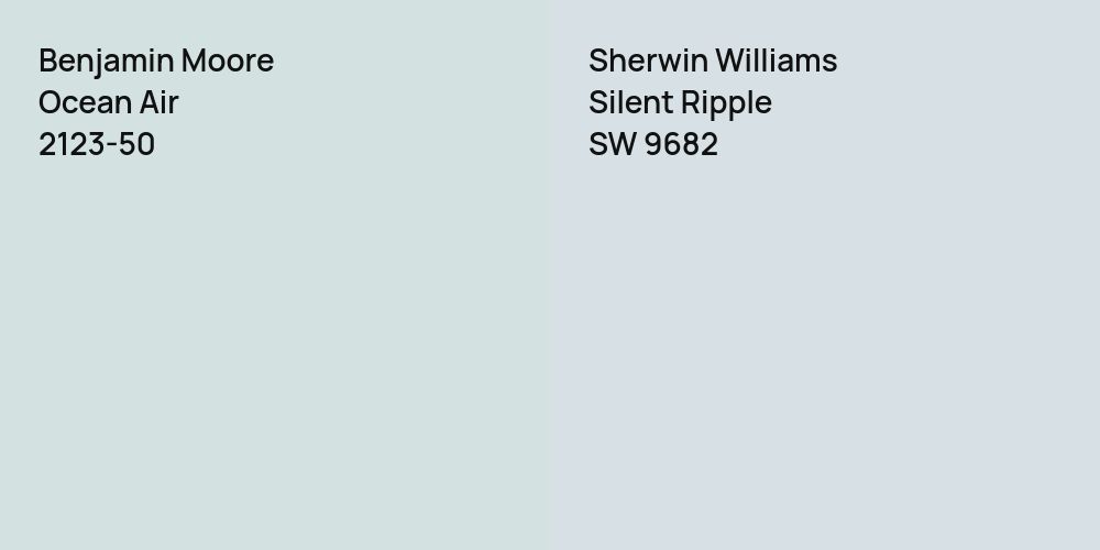 Benjamin Moore Ocean Air vs. Sherwin Williams Silent Ripple