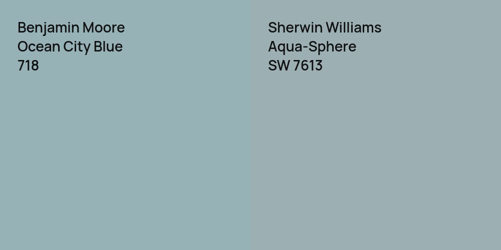 Benjamin Moore Ocean City Blue vs. Sherwin Williams Aqua-Sphere