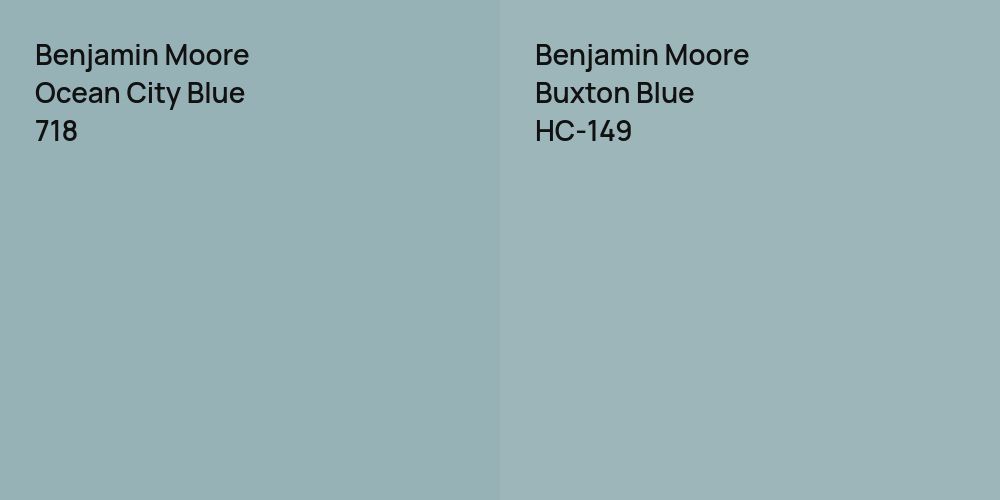 Benjamin Moore Ocean City Blue vs. Benjamin Moore Buxton Blue