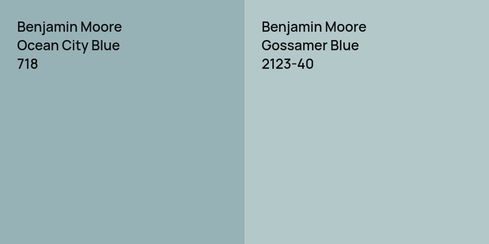 Benjamin Moore Ocean City Blue vs. Benjamin Moore Gossamer Blue