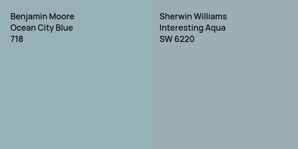 Benjamin Moore Ocean City Blue vs. Sherwin Williams Interesting Aqua