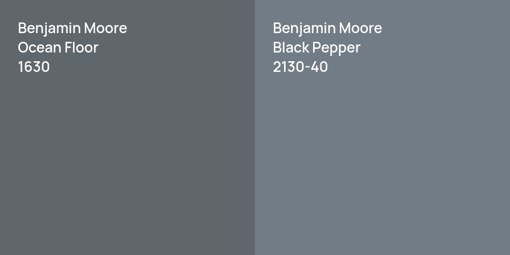 Benjamin Moore Ocean Floor vs. Benjamin Moore Black Pepper