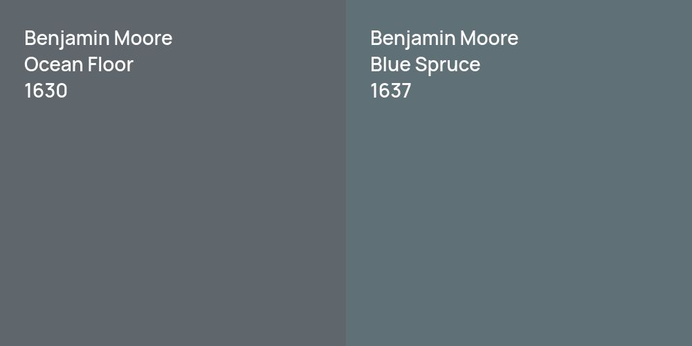 Benjamin Moore Ocean Floor vs. Benjamin Moore Blue Spruce