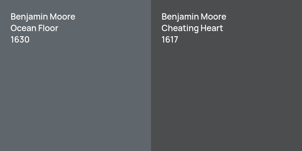 Benjamin Moore Ocean Floor vs. Benjamin Moore Cheating Heart