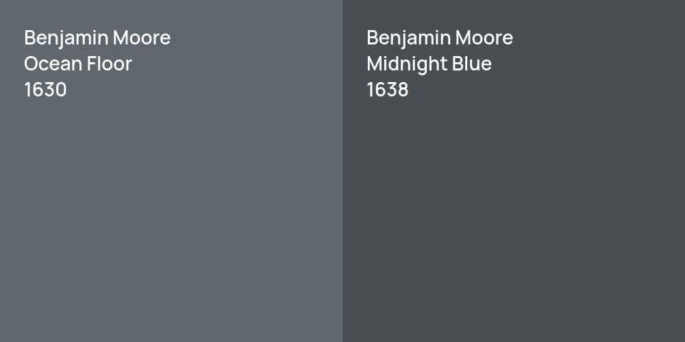 Benjamin Moore Ocean Floor vs. Benjamin Moore Midnight Blue