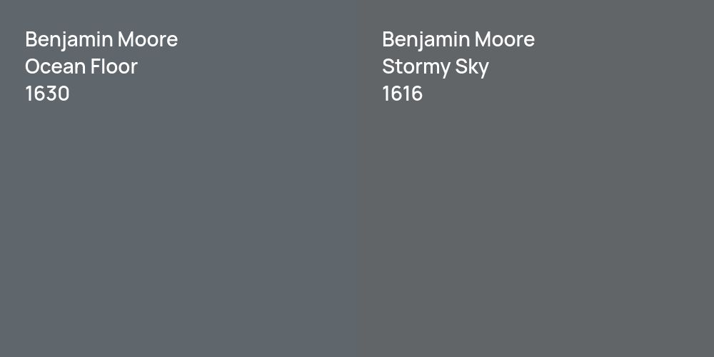 Benjamin Moore Ocean Floor vs. Benjamin Moore Stormy Sky