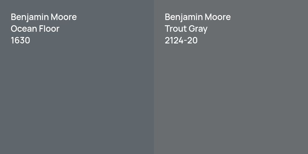 Benjamin Moore Ocean Floor vs. Benjamin Moore Trout Gray