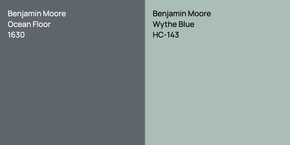 Benjamin Moore Ocean Floor vs. Benjamin Moore Wythe Blue