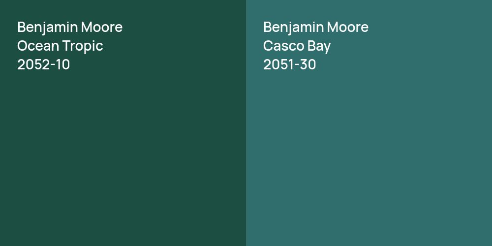 Benjamin Moore Ocean Tropic vs. Benjamin Moore Casco Bay