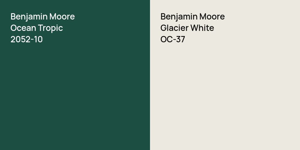 Benjamin Moore Ocean Tropic vs. Benjamin Moore Glacier White