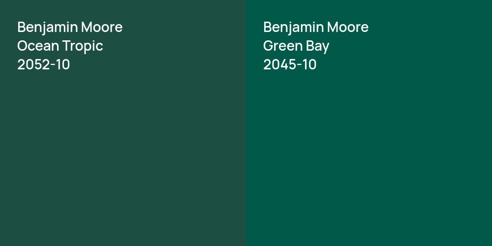 Benjamin Moore Ocean Tropic vs. Benjamin Moore Green Bay