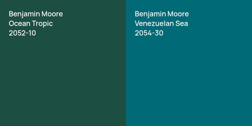 Benjamin Moore Ocean Tropic vs. Benjamin Moore Venezuelan Sea