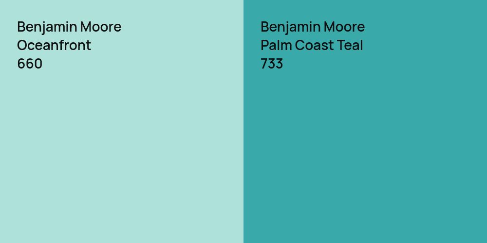 Benjamin Moore Oceanfront vs. Benjamin Moore Palm Coast Teal