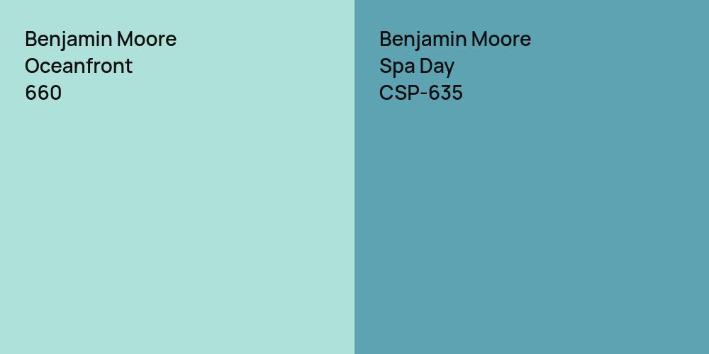 Benjamin Moore Oceanfront vs. Benjamin Moore Spa Day