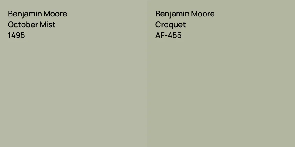 Benjamin Moore October Mist vs. Benjamin Moore Croquet