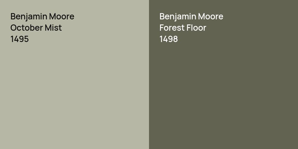 Benjamin Moore October Mist vs. Benjamin Moore Forest Floor