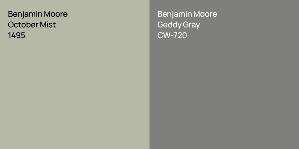 Benjamin Moore October Mist vs. Benjamin Moore Geddy Gray