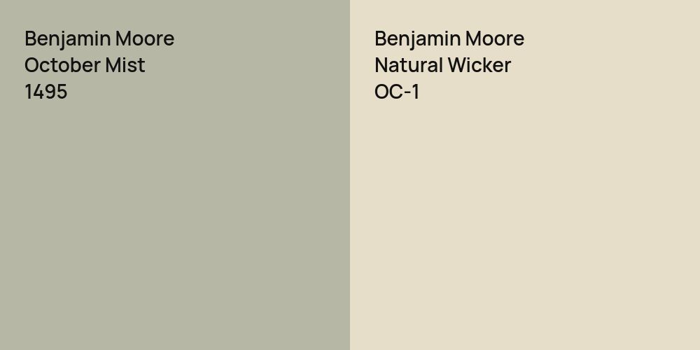 Benjamin Moore October Mist vs. Benjamin Moore Natural Wicker