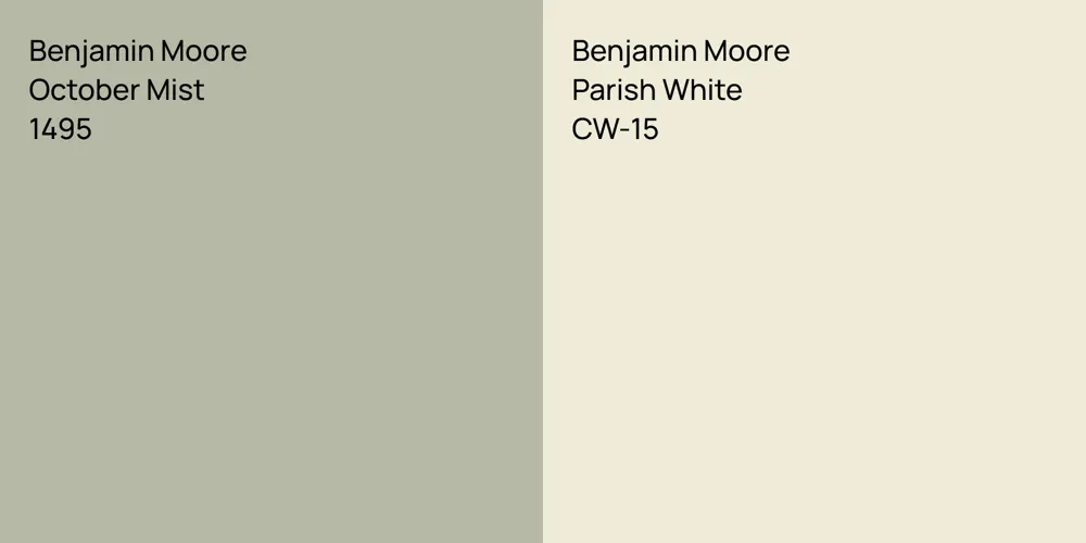 Benjamin Moore October Mist vs. Benjamin Moore Parish White