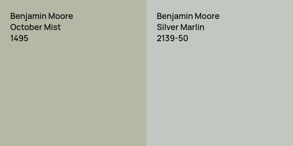 Benjamin Moore October Mist vs. Benjamin Moore Silver Marlin