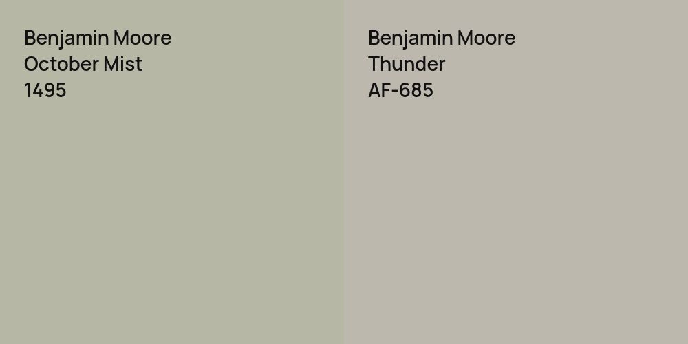 Benjamin Moore October Mist vs. Benjamin Moore Thunder