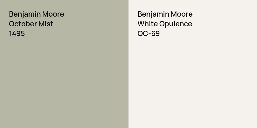 Benjamin Moore October Mist vs. Benjamin Moore White Opulence