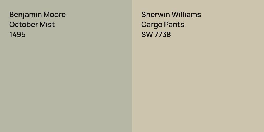 Benjamin Moore October Mist vs. Sherwin Williams Cargo Pants