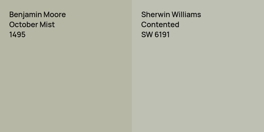 Benjamin Moore October Mist vs. Sherwin Williams Contented