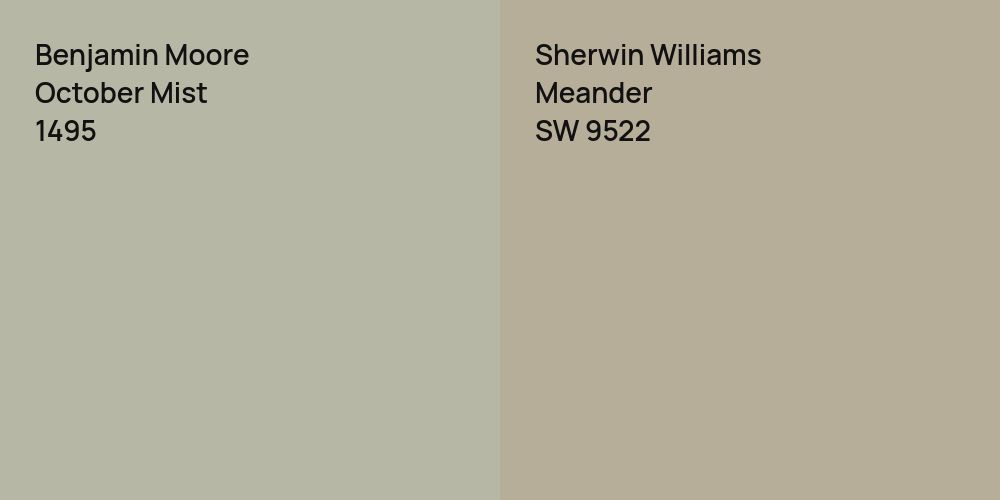 Benjamin Moore October Mist vs. Sherwin Williams Meander