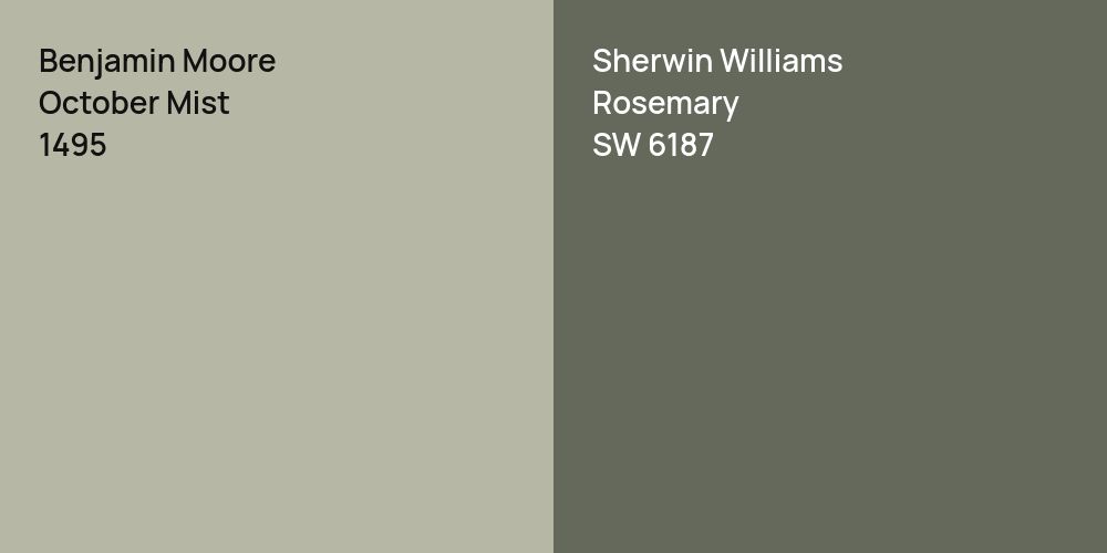 Benjamin Moore October Mist vs. Sherwin Williams Rosemary