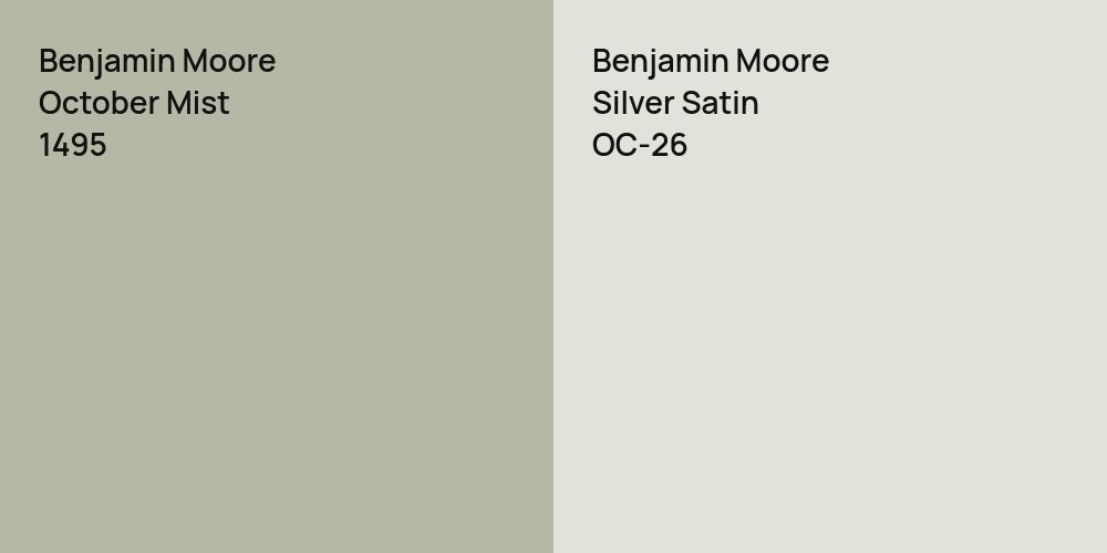 Benjamin Moore October Mist vs. Benjamin Moore Silver Satin