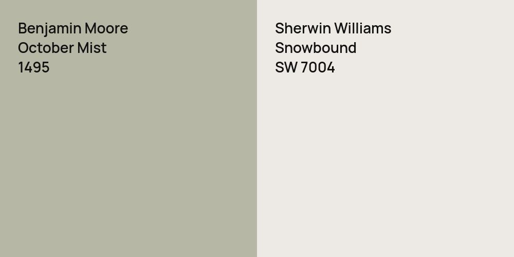 Benjamin Moore October Mist vs. Sherwin Williams Snowbound