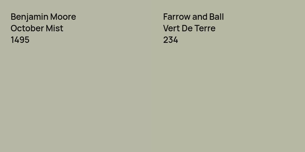 Benjamin Moore October Mist vs. Farrow and Ball Vert De Terre