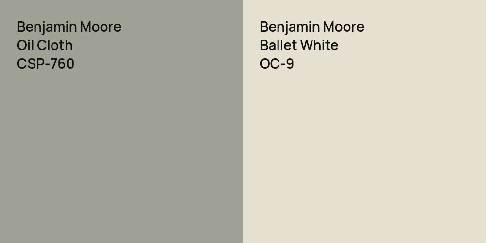 Benjamin Moore Oil Cloth vs. Benjamin Moore Ballet White